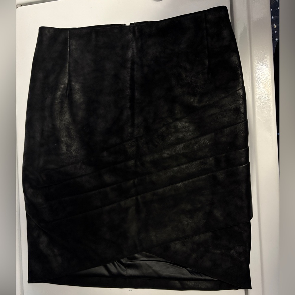 Guess Faux Leather Pleated Mini Skirt
